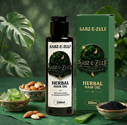 Sabz-e-Zulf Herbal Hair Oil – Natural Hair Growth & Strengthening Formula